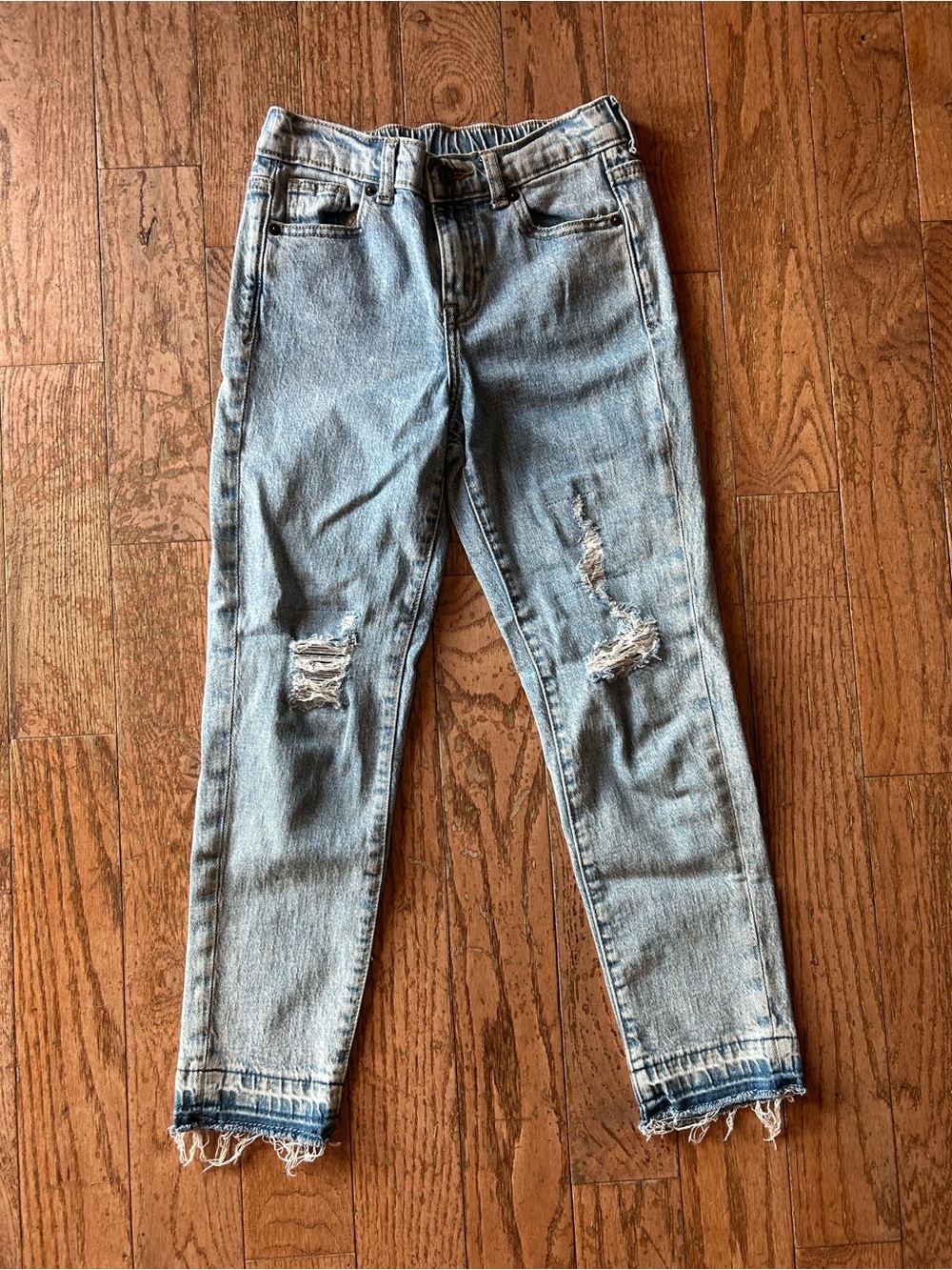 Girls size 8 Distressed Light Blue Jeans